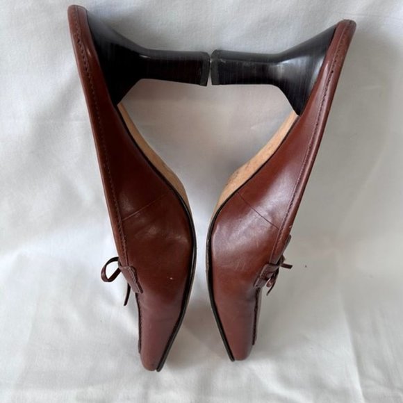 Antonio Melani Medium Brown Square Toe Mules - Picture 4 of 11